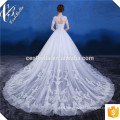 2016 Chic High Quality Elegant See Through Back Pure White Wedding Dress Lace Wedding Gowns